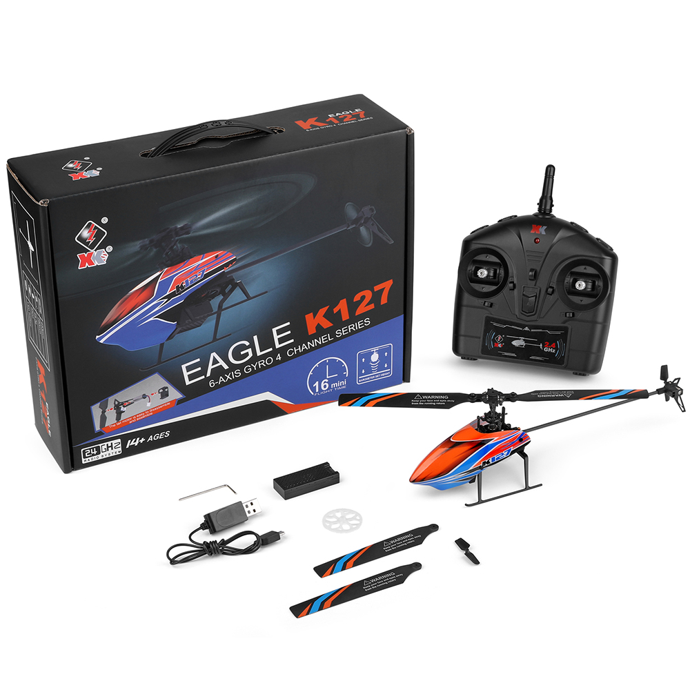 WLtoys XK K127 2.4G 4CH 6-aixs - مراجعة Rc Helicopter Large وسعره