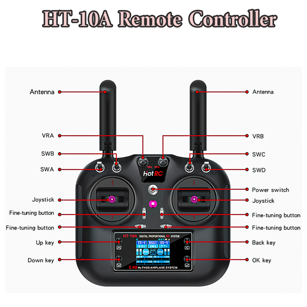 جهاز إرسال Hotrc HT-10A 2.4G 1 - مراجعة Rc Helicopter Battery وسعره